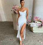 European and American Backless Slim-Fit Slip Dress