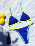 European and American Ins Style Gyaru Swimsuit Color Matching Triangle Thong Bikinis Hot Spring Swimsuit Slimming Women Bikini