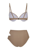 Sexy 3Pieces Push Up Bikini Set Women Swimsuit High Waist Perspective Tassel Skirt Beach Outing Bathing 2024 Feminine Swimwear