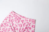 Weird Puss Letter Leopard Print 2 Piece Set Women Casual Zip Hooded Crop Jacke+Leggings Matching Stretch Sporty Street Outfits