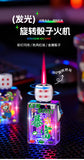 Rotating Dice Mahjong Stereoscopic Design Windproof Red Flame Butane Gas Lighter Pull down Ignition Outdoor Fun Lighters