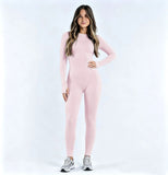 Sports Overall Bodysuit Women Seamless Jumpsuit Gym One-piece Suit Workout Outfits Backless Yoga Tights Long Sleeve Activewear