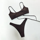 Lace Up Brazilian High Cut Leg Bikini Female Swimsuit Two-Pieces Bikini Set Women Swimwear Padded Bathing Suit Bather Swim V6654