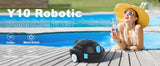 INSE Y10 Cordless Robotic Pool Cleaner,90 Mins Runtime,Self-Parking, for Above/Inground Pools Up to 65ft/1100 Sq.Ft (Black))