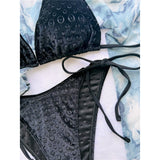 New Halter Velvet High Leg Cut Bikini Women Swimwear Female Swimsuit Two-Pieces Bikini Set Padded Bather Bathing Suit Swim V4502