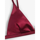 5 Colors Satin High Leg Cut Brazilian Two-Pieces Bikini Set Bikini Female Swimsuit Bathing Suit Women Swimwear Bather Swim V4964