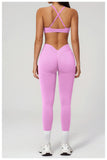 2PCS Yoga Suit Women Tracksuit Sports Bra High Waist Leggings Outfit Gym Set Fitness Athletic Wear Workout Clothes Sportswear