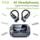【AI Translator Earbuds】HTC NE25 Bluetooth Earphones LCD Touch Screen Sport Wireless Headphones Long Life with HD Mic