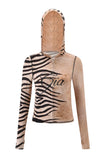 Iamgia New Front Shoulder Slim Fit Letter Printed Open Line Design Slim Fit Hooded Zipper Short Jacket Pants Set