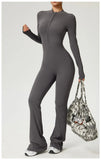 TRY TO BN Women's Fitness Jumpsuit Long Sleeve Zipper High Strength Yoga Bodysuit For Gym Workout Sportswear One Piece Clothing