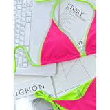 Sexy 7 Colors Halter Brazilian Bikini Female Swimsuit Women Swimwear Two-Pieces Bikini Set Bather Bathing Suit Swim Lady V3860