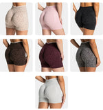 Women's High Waisted Leopard Print Yoga Shorts — Seamless Tummy Control Workout Biker Shorts for Gym, Fitness, and Running
