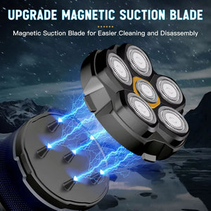 Solimpia 6-Blade Electric Shaver for Man Portable Magnetic Charging Bald Head Trimmer Multi-Functional Shaving Machine