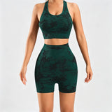2 Pieces Workout Sets for Women,Tie-dye Seamless Yoga Shorts with Sports Bras,Athletic Matching Outfits,Gym,Casual
