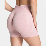 Women's High Waisted Leopard Print Yoga Shorts — Seamless Tummy Control Workout Biker Shorts for Gym, Fitness, and Running