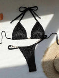 S - XL Sexy Mini Micro Thong Leopard Bikini Female Swimsuit  Women Swimwear Two-piece Bikini set Bather Bathing Suit Swim V5207P