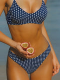 Sexy Polka Dot Print Bikini Set for Women Quick Dry Low Waist Push Up Swimwear Beach Vacation Bathing Suits for Females