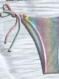 Colorful Snakeskin Halter Strappy Bikini Female Swimsuit Women Swimwear Two-pieces Bikini Set Bather Bathing Suit Swim Beachwear