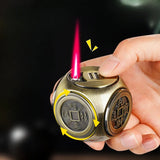 Hot selling Four sided Rotating Gyroscope Decompression Dice Direct Charge Desktop Toy Gift Metal Inflatable Lighter
