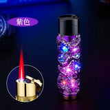 Metal Relief Lantern Inflatable Lighter Portable Windproof Butane Turbine Torch Jet Blue Flame Cigar Tool Fashionable Men's Gift