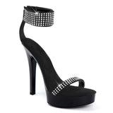 Exotic Rhine Stone 13CM High Stripper Heeled Pole Dance Shoes Women's Sandals 5 Inches Peep Toe Platform Transparent Gothic Sexy