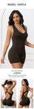 Leopard Print Workout Onesie Cross Open Back Athletic Rompers Sleeveless Yoga Jumpsuit Workout Outfit for Gym Pilates