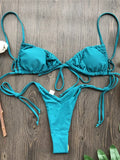 Sexy Ruffle Frilled Micro Thong Bikini 2025 Women Swimwear Female Swimsuit Two-pieces Bikini set String Bather Bathing Suit Swim