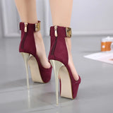 Liyke Fashion Design Metal Ankle Cover Strap Women Sexy 16CM Sandals Platform High Heels Party Club Stripper Pole Dance Shoes