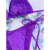New Halter Velvet High Leg Cut Bikini Women Swimwear Female Swimsuit Two-Pieces Bikini Set Padded Bather Bathing Suit Swim V4502