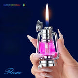 Retro Glow in The Dark Horse Light Inflatable Lighter with Grinding Wheel Inflatable Transparent Chamber LED Color Light Lighter