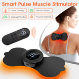 EMS Back And Neck Massager Wireless Pulse Heating Cervical Massage Patch 6 Mode 19 Level Mini Electric Muscle Stimulator Sticker