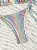Colorful Snakeskin Halter Strappy Bikini Female Swimsuit Women Swimwear Two-pieces Bikini Set Bather Bathing Suit Swim Beachwear
