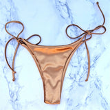 5 Colors Satin High Leg Cut Brazilian Two-Pieces Bikini Set Bikini Female Swimsuit Bathing Suit Women Swimwear Bather Swim V4964