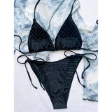 New Halter Velvet High Leg Cut Bikini Women Swimwear Female Swimsuit Two-Pieces Bikini Set Padded Bather Bathing Suit Swim V4502