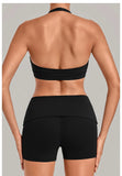 Halter Yoga Bra Women's Backless Sports Fitness Underwear Breathable Runnings Push Up Crop Top Female Yoga Workout Underwear
