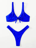 Tie Sexy Bikini Set 2024 Padded Bra High Leg Bandage Push Up Brazilian Swimsuit Women Swimwear  Bikinis  Swimwear