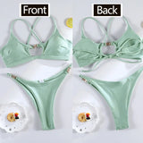 Miyouj Push Up Bikinis New Two Piece Suit 2026 Bathsuit Sexy Bikini Sets Hollow Out Swimsuit String Bathwear Low Waist Swimwear