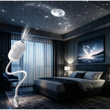 HD Smart Dynamic 3D Holographic Night Light Projector 2-IN-1 360° Adjustable Galaxy & Ocean Projector for Bedroom Ceiling