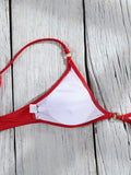 Miyouj Triangle Swimwear Sexy Swimsuits Solid Bikini String Bathsuit Women's Two Piece Suit Push Up Swimsuit High Cut Bikini Set