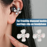 New Elegant Flower Shaped Headphone Rhinestones Buckles Clip On Attachment For FreeClip 1 2 Zircons Embellishment