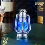 Retro Glow in The Dark Horse Light Inflatable Lighter with Grinding Wheel Inflatable Transparent Chamber LED Color Light Lighter