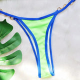 Sexy Halter Pearl Extreme Mini Micro Bikini Female Swimsuit Women Swimwear Two-pieces Bikini set Ribbed Bather Bathing Suit Swim