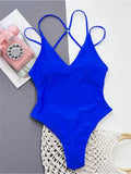 2024 Backless Sexy Swimsuit Pad Beach One Piece Swimwear Women Mujer Trikini Stroj kapielowy Maio Biquini Badpak Maillot Femme