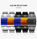 POEDAGAR Top Rectangle Original Men Watch Waterproof Fashion Man Wristwatch Stainless Steel Quartz Sport Men's Watches+Box Reloj
