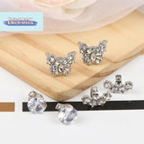 【1Pair Butterfly Rhinestone Decor For Clip On Earbuds Open Ear Accessories Removeable DIY Earphone Decoration】