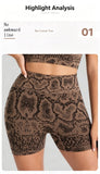 Snake Print Yoga Set Seamless High Waist Hip Lifting Elastic Breathable Quick Dry Anti Chafing Fitness Casual Sports 2Pcs Outfit