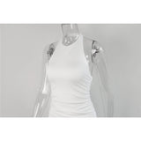 Sexy Halter Backless Bodycon Dress Sleeveless Ruched Slim Mini Dress For Women Party Tight Sundress Clubwear Vestidos Lady D214