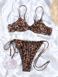 Miyouj 2026 Bikinis Leopard Swimsuit Bandage Bath Wear Sexy Piece Suits Low Waist Swimwear Triangle Bathsuit Summer Biquini