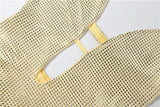 Nibber Deep V-Neck Mini Dress Woman Sequins Patchwork Backless Skinny Peach Hip Hottie Midnight Club Party Sexy Fashion Bodycon