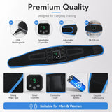 Smart EMS Core Trainer Belt, No Gel Required, 9 Intensity Levels, USB Rechargeable Muscle Stimulator for Home Fitness & Recovery